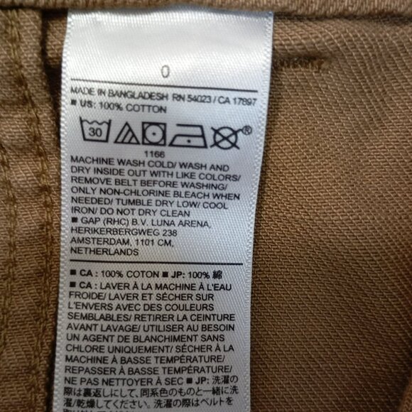 Banana Republic Womens Cargo Pants Size 0 Khaki With Belt Denim - Picture 3 of 12